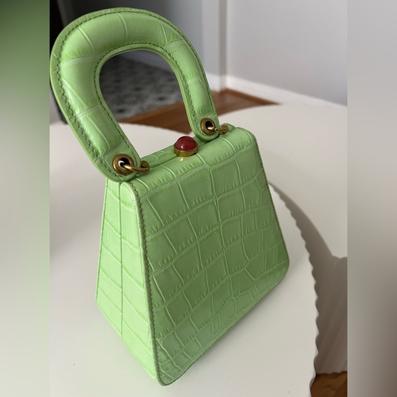 STAUD Light Green Crocodile-Embossed Mini Bag - Picture 1 of 4